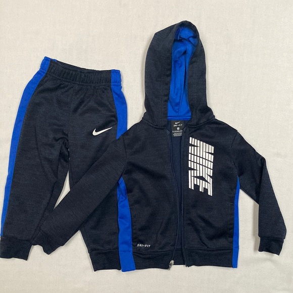 Nike Other - Nike Therma Fit Fleece full-zip jacket & pants set, Navy & Blue, 3T, Dri-Fit